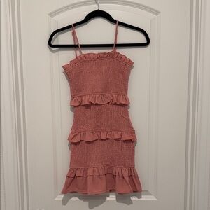 Beginning Boutique Pink Ruffle Mini Dress